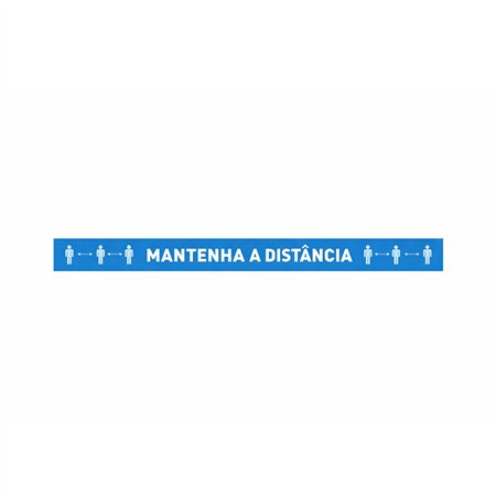 Sinalética MANTENHA A DISTÂNCIA Vinil Chão 1000x100mm