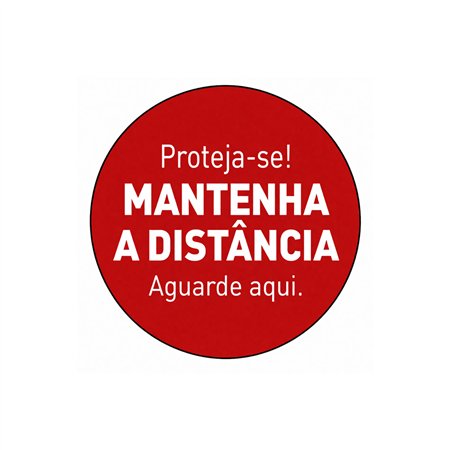 Sinalética MANTENHA A DISTÂNCIA Vinil Portas 347x347mm