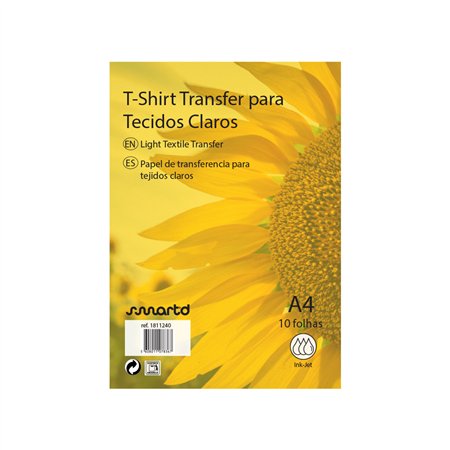 Papel Transfer T-Shirt InkJet A4 Tecidos Claros 4234 10 Fls