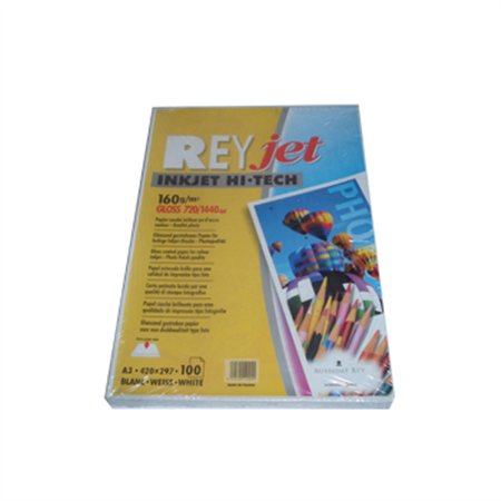 Papel 160gr A3 Rey Jet Glossy - 100Fls