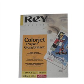 Papel 155gr A3 Rey InkJet Colorjet Glossy 50Fls