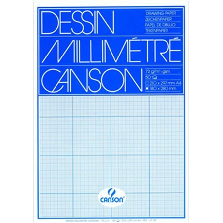 Papel Milimétrico 90g A4 Canson 50 Folhas