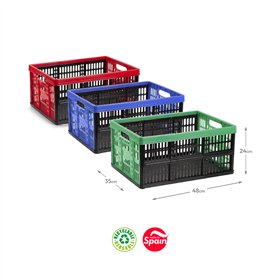 Caixa Dobrável Arrumação Plástica 48x35x24cm 32L Sortido