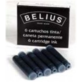 Tinta Canetas 6 Cartuxos Azul