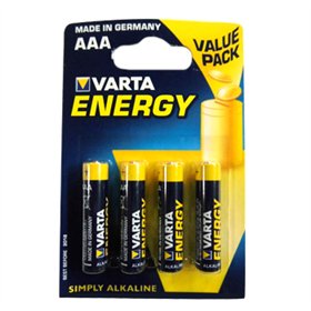 Pilhas AAA LR03 Alcalinas 1.5V 1100mAh Varta Energy 4un