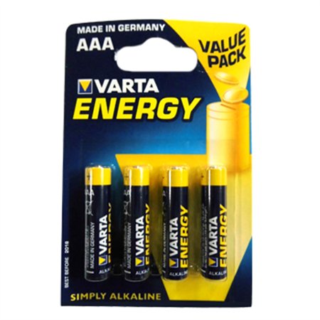Pilhas AAA LR03 Alcalinas 1.5V 1100mAh Varta Energy 4un
