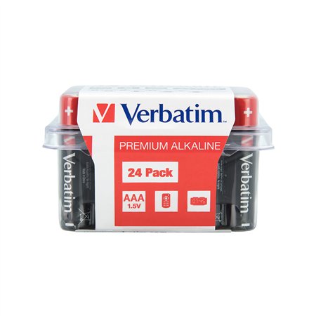 Pilhas AAA LR03 Alcalinas 1.5V 1300mAh Verbatim 49504 24un
