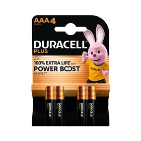 Pilhas AAA LR03 Alcalinas 1.5V Power Boost Duracell Plus 4un
