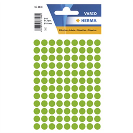Etiquetas Redondas 08mm Verde Fluorescente Herma1848 540un
