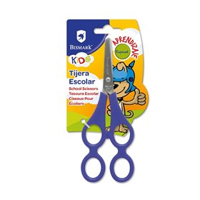 Tesoura 18cm Iniciação Pega Dupla Blister Sortido 1un