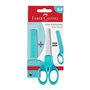 Tesoura 13cm Faber-Castell Grip Proteção Azul Turquesa