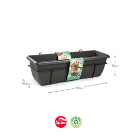 Floreira Varanda Suporte Antracite 28x60x19,5cm 1un