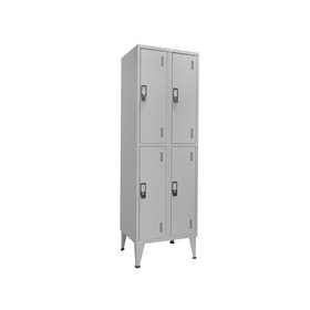 Cacifos Metálicos Duplo 4 Cacifos 600x500x1900mm Cinza