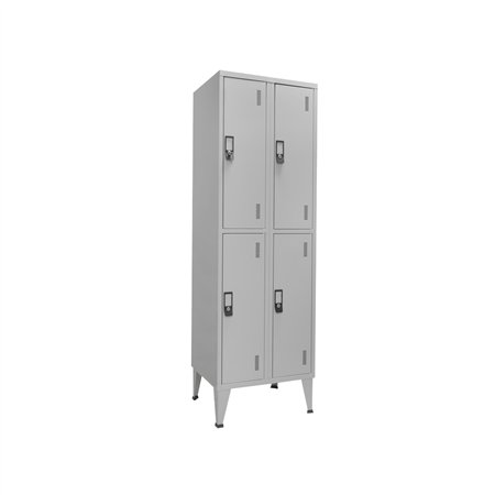 Cacifos Metálicos Duplo 4 Cacifos 600x500x1900mm Cinza