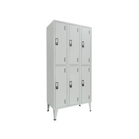 Cacifos Metálicos Triplo 6 Cacifos 900x500x1900mm Cinza