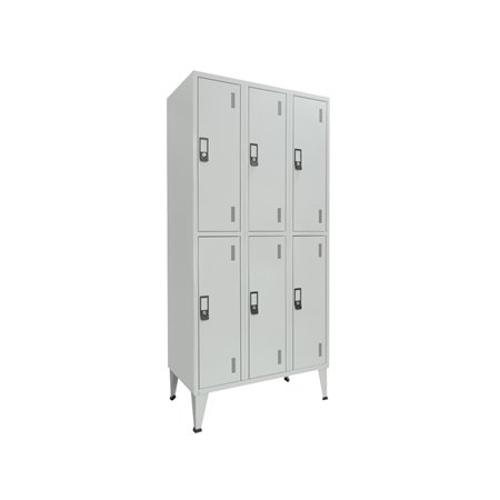 Cacifos Metálicos Triplo 6 Cacifos 900x500x1900mm Cinza