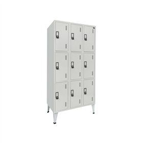 Cacifos Metálicos Triplo 9 Cacifos 900x500x1900mm Cinza