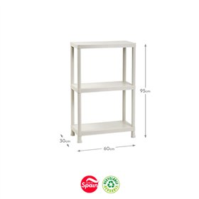 Estante 3 Prateleiras Stack 30x60x95cm Bege