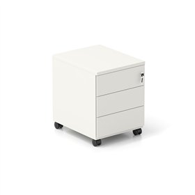 Bloco Rodado de 3 Gavetas com Rodas 420x530x580mm Branco