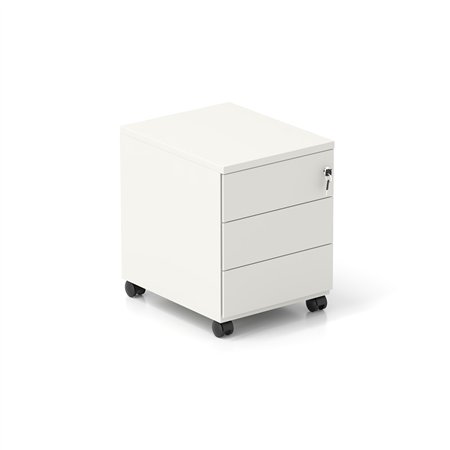 Bloco Rodado de 3 Gavetas com Rodas 420x530x580mm Branco