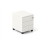 Bloco Rodado de 3 Gavetas com Rodas 420x530x580mm Branco