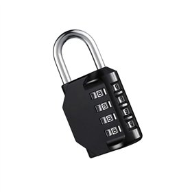 Cadeado 30mm Preto IP68 Reajustável com Código 4 Dígitos