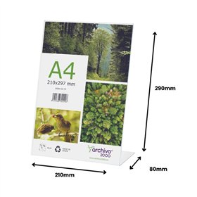 Expositor Mesa 080x210x290mm A4 em L Vertical