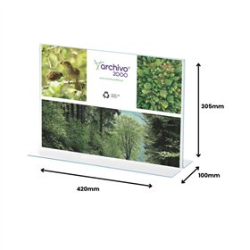 Expositor Mesa 100x420x305mm A3 em T Horizontal