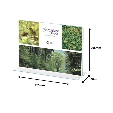 Expositor Mesa 100x420x305mm A3 em T Horizontal