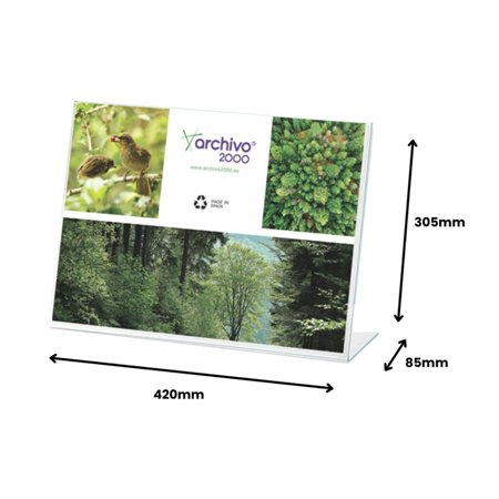 Expositor Mesa 085x420x305mm A3 em L Horizontal
