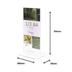 Expositor Mesa 070x100x215mm 1/3 A4 em T Vertical