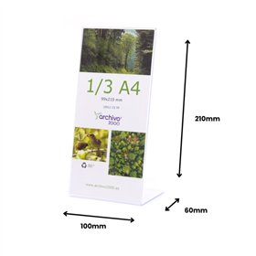 Expositor Mesa 060x100x210mm 1/3 A4 em L Vertical