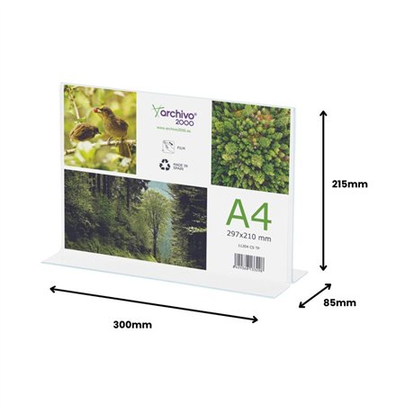 Expositor Mesa 085x300x215mm A4 em T Horizontal