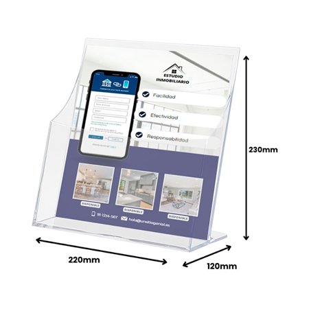 Expositor Mesa 120x220x230mm A4 Vertical