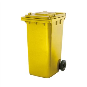 Contentor 240L Polietileno 2 Rodas Amarelo c/ Tampa Amarela