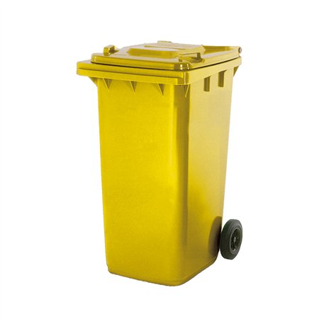 Contentor 240L Polietileno 2 Rodas Amarelo c/ Tampa Amarela