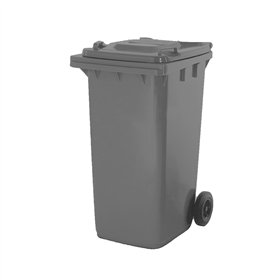 Contentor 240L Polietileno 2 Rodas Cinza c/ Tampa Cinza