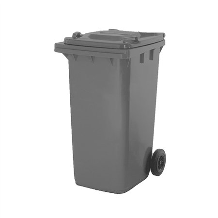 Contentor 240L Polietileno 2 Rodas Cinza c/ Tampa Cinza