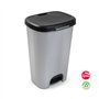 Contentor 50L Plástico Preto e Prata com Pedal