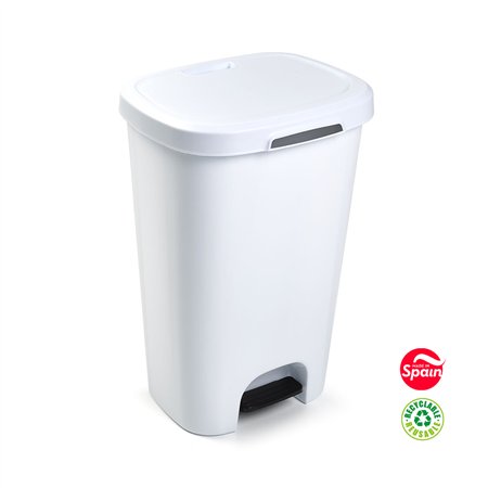 Contentor 50L Plástico Branco com Pedal