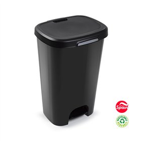 Contentor 50L Plástico Preto com Pedal