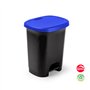 Contentor 27L Plástico Preto Tampa Azul com Pedal
