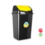 Contentor 50L Plástico Tampa Basculante Preto/Amarelo