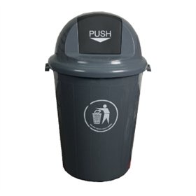 Contentor 80L Plástico Tampa Basculante Cinzento
