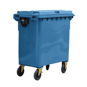 Contentor 800L Plástico 4 Rodas Azul c/Tampa Azul