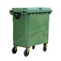 Contentor 800L Plástico 4 Rodas Verde c/Tampa Verde