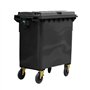 Contentor 800L Plástico 4 Rodas Cinza c/Tampa Cinza