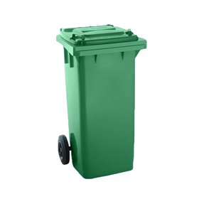 Contentor 120L Plástico 2 Rodas Verde Tampa Verde
