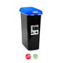 Contentor 25L Plástico Preto Tampa Azul