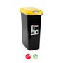 Contentor 25L Plástico Preto Tampa Amarelo